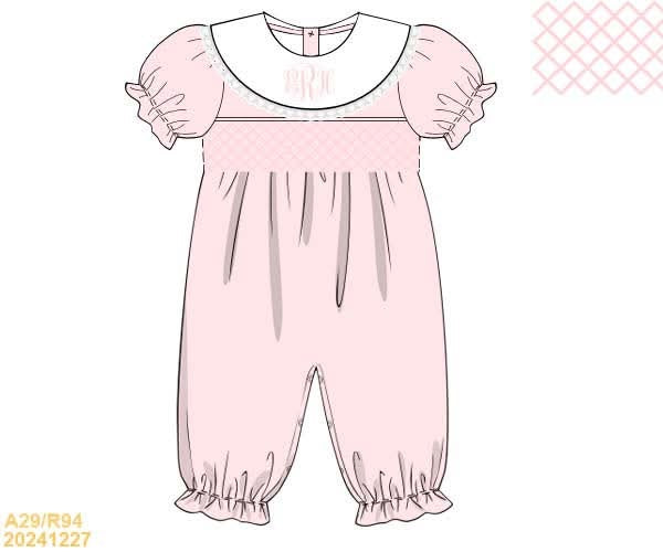 PREORDER Classic Pink Monogrammed Long Bubble