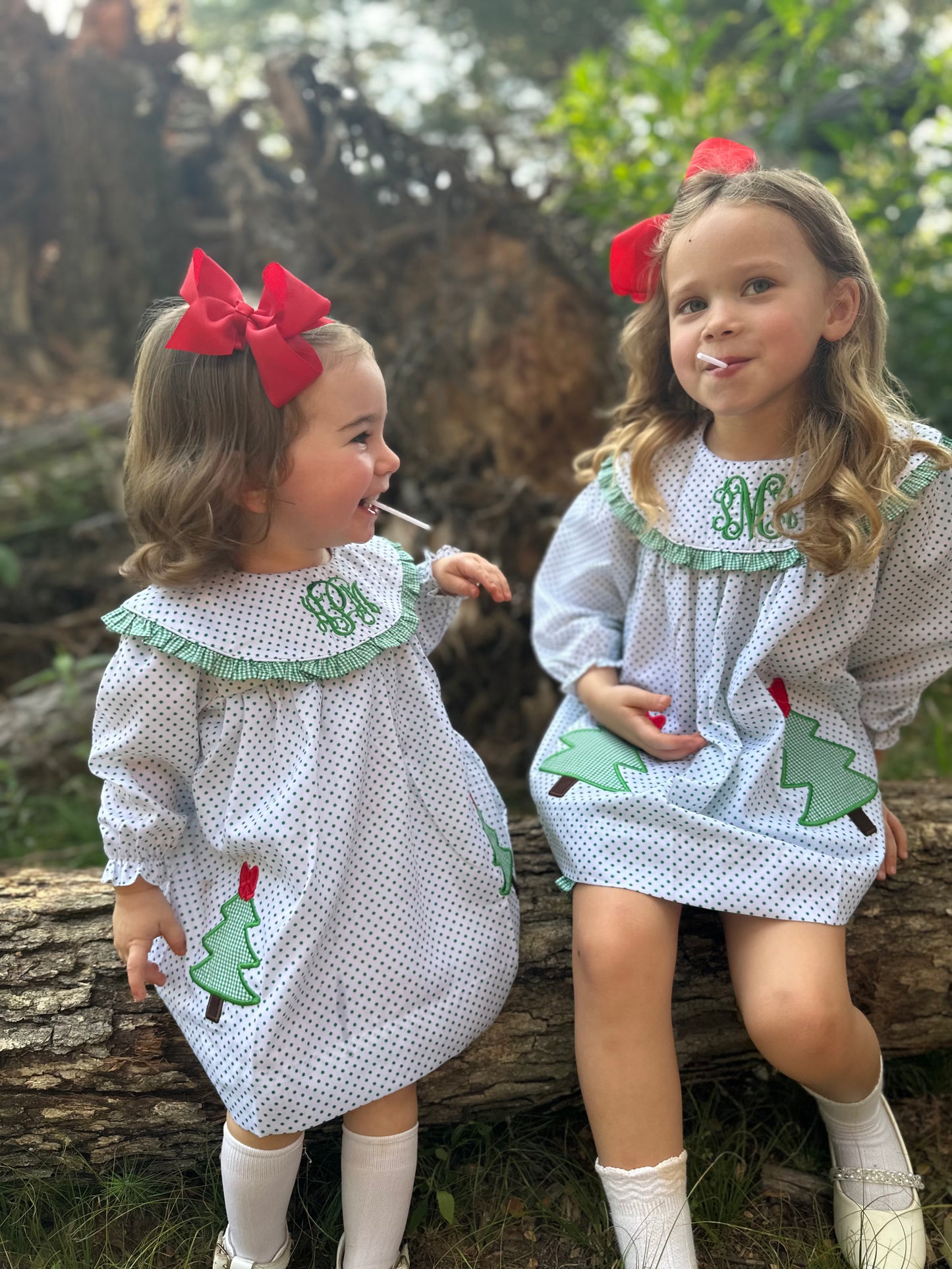 Preorder Monogram Christmas Tree Collar Dress