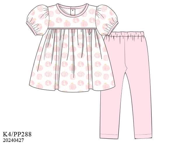 PREORDER Knit Pink Pumpkin Legging Set