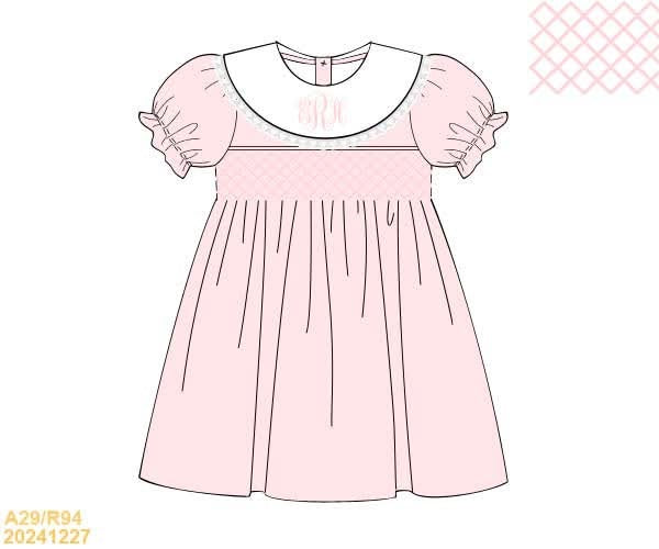 PREORDER Classic Pink Monogrammed Dress