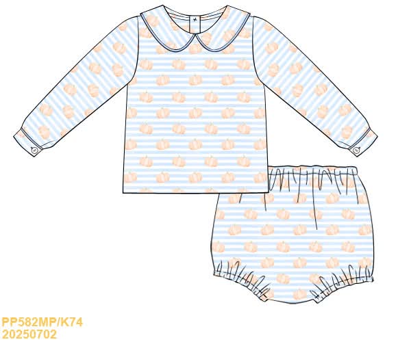PREORDER Boys Knit Pumpkin Diaper Set