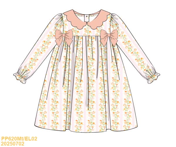 PREORDER Vine Pumpkin Bow Dress