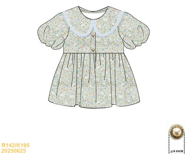 PREORDER Fall Florals with Lace Girls Blouse