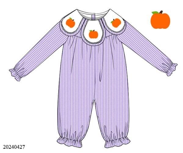 PREORDER Lavendar Pinstripe Pumpkin Long Bubble
