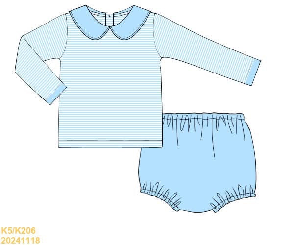 PREORDER Basic Striped Knit Diaper Set