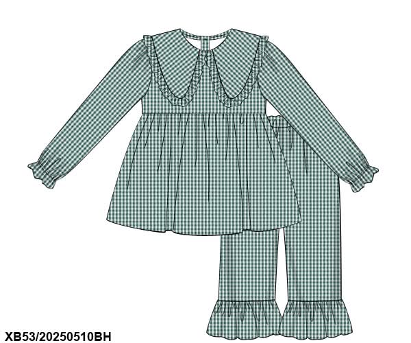 PREORDER Green Gingham Pant Set