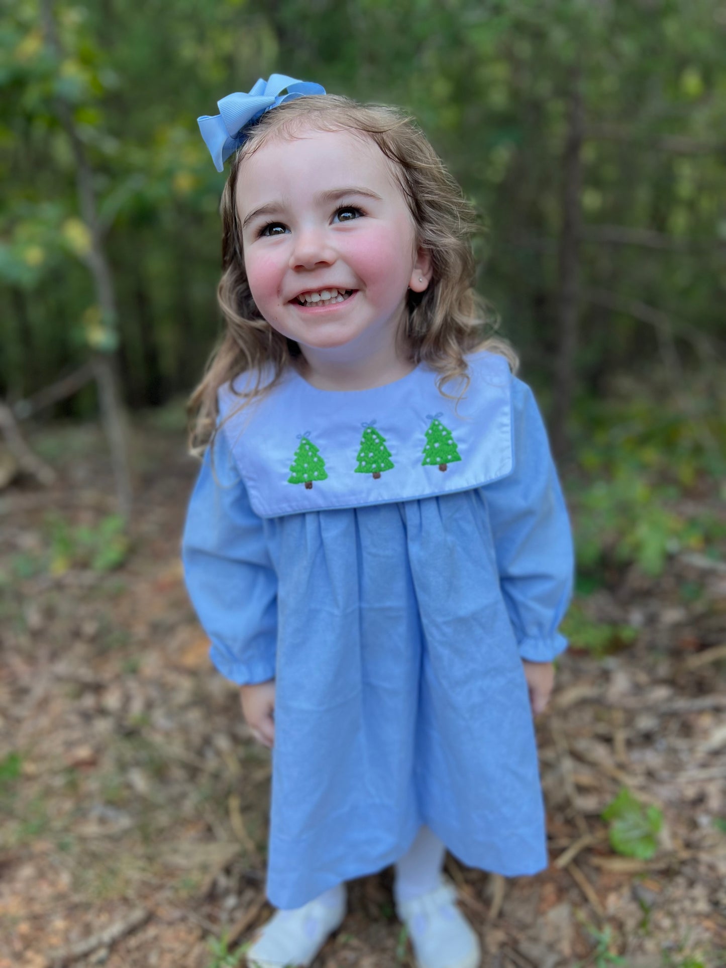 PREORDER Oxford Blue Christmas Tree Dress