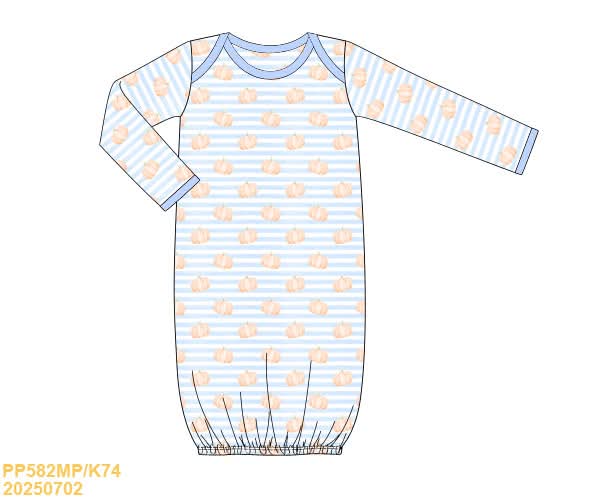 Preorder Boy Knit Pumpkin Smocked Gown