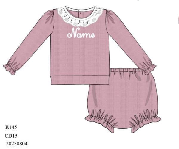 Preorder Girls Pink Sweater Diaper Set