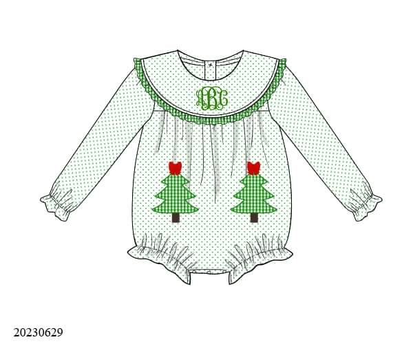 Preorder Monogram Christmas Tree Collar Bubble