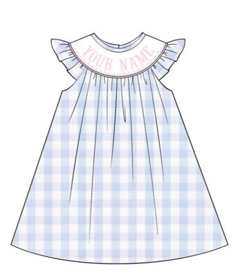 Custom name smocked outlet dress