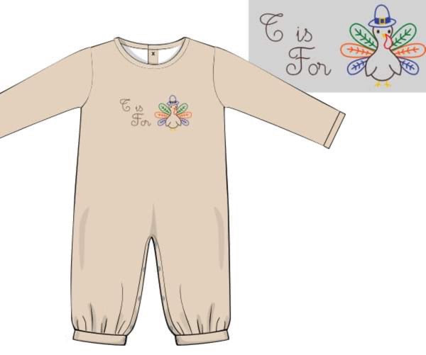 Preorder T is for Turkey Romper