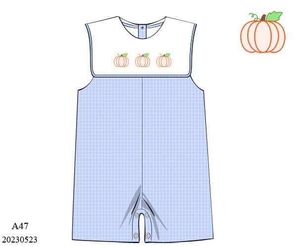 Preorder Blue Bib Boys Pumpkin Longall