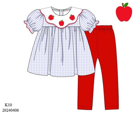 PREORDER Scalloped Apple Leggings Set