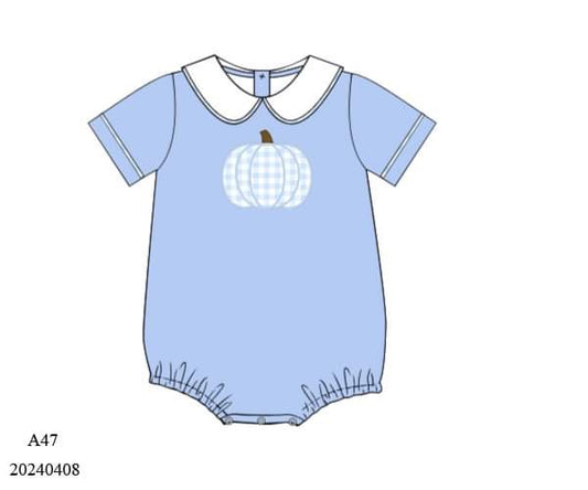 PREORDER Blue Pumpkin Appliqué Bubble
