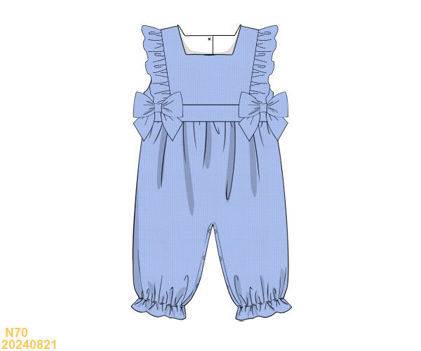 PREORDER Spring Blue Corduroy Long Romper