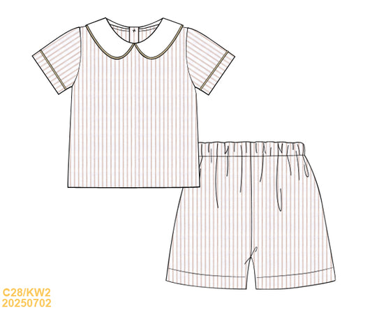 PREORDER Boys Pinstripe Short Set