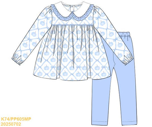 PREORDER Knit Blue Pumpkin Legging Set