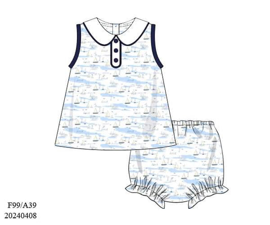 PREORDER Sailboat Diaper Set