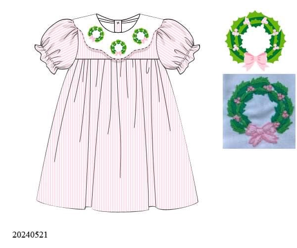 PREORDER Pink Wreath Collar Dress