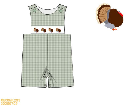 PREORDER Boys Green Smocked Turkey Longall