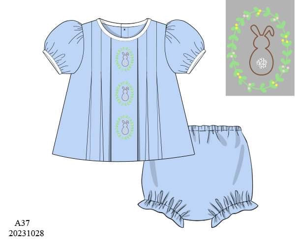 PREORDER Bunny Blues Bloomer Set