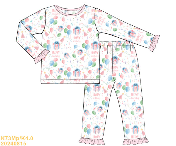 PREORDER Girls Pajama Birthday Set