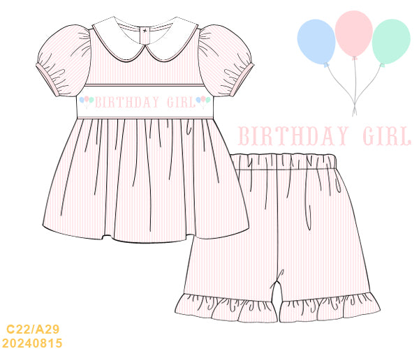 PREORDER Birthday Girl Ruffle Short Set