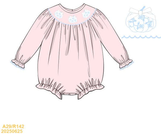 PREORDER Smocked Toile Pumpkin Bubble