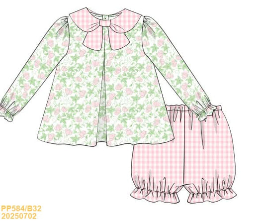PREORDER Pink Pumpkin Vines Bloomer Set