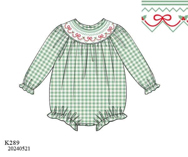 PREORDER Holly Gingham Ruffle Bubble