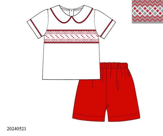 PREORDER Heirloom White Boys Shorts Set