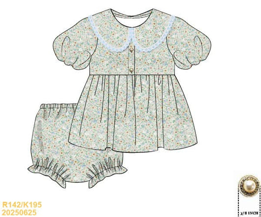 PREORDER Fall Florals with Lace Diaper Set