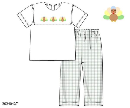 PREORDER Sage Turkey Boys Pants Set