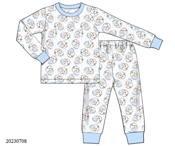 Preorder Boys Blue Santa Pajama Set