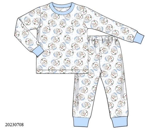 Preorder Boys Blue Santa Pajama Set