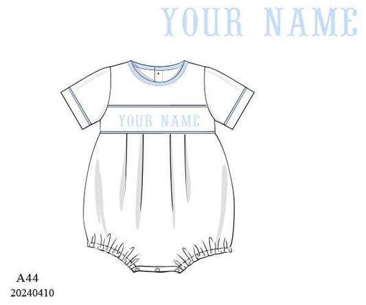 PREORDER Boys Personalized Smocked Bubble