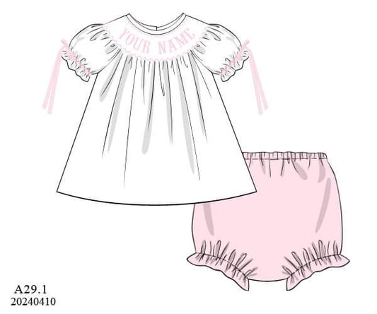 PREORDER Personalized Smocked Diaper Se