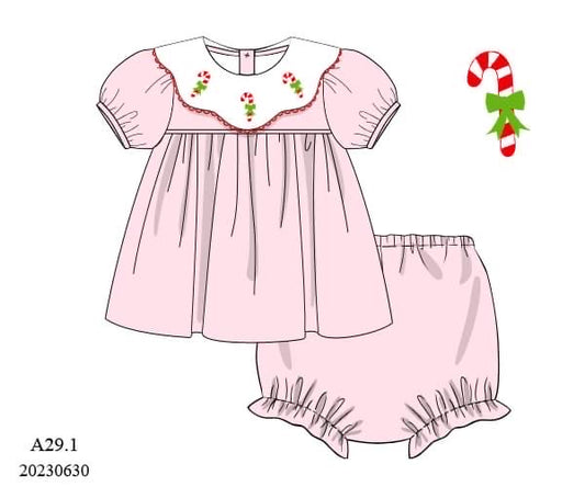 Preorder Pink Candy Cane Diaper Set