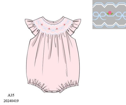 PREORDER Rosey Bow Smocked Bubble