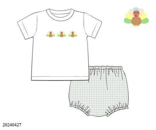 PREORDER Sage Turkey Boys Diaper Set