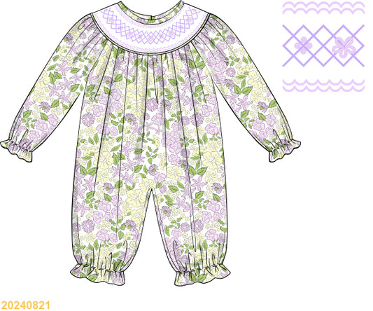 PREORDER Lavender Floral Long Romper