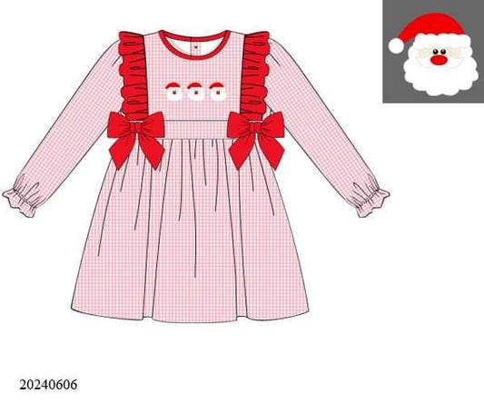 PREORDER Gingham Pink Santa Dress