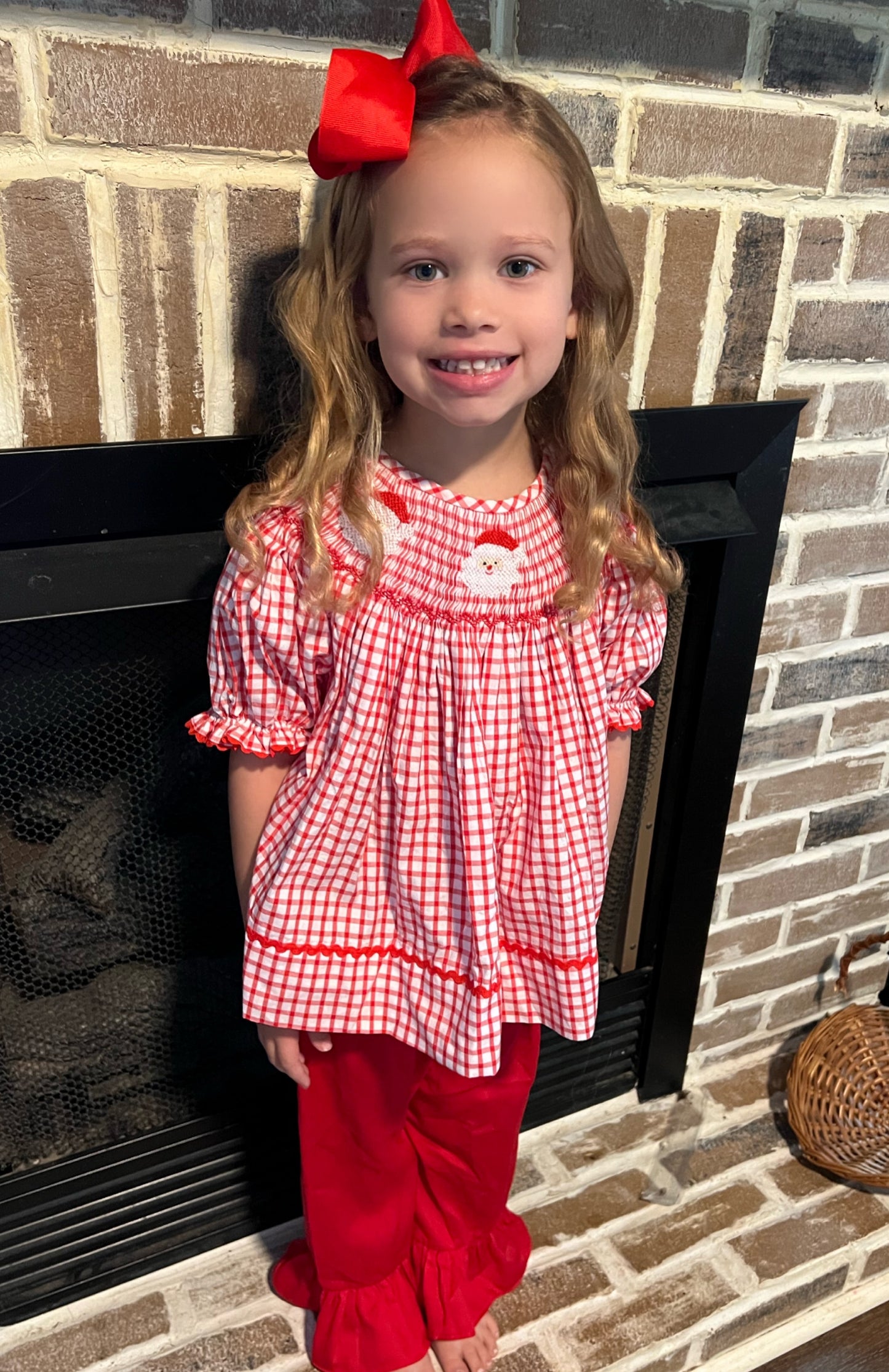 Smocked Santa Pants Set