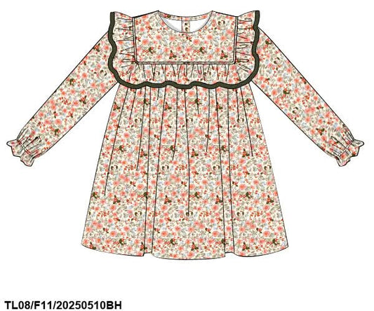 PREORDER Olive Fall Floral Dress