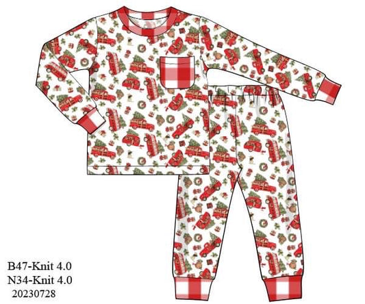 Preorder Boys Red Truck Pajama Set