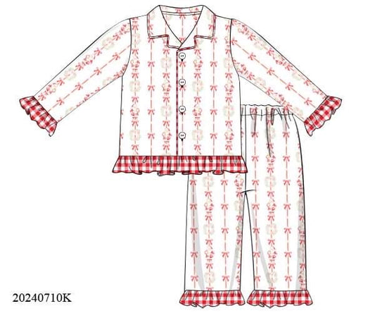 PREORDER Christmas Vine Ruffle Pajama Set