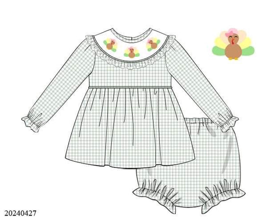 PREORDER Sage Turkey Diaper Set