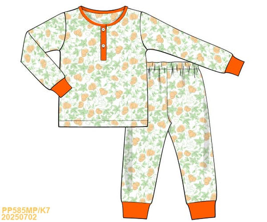 PREORDER Orange Pumpkin Pajama Set