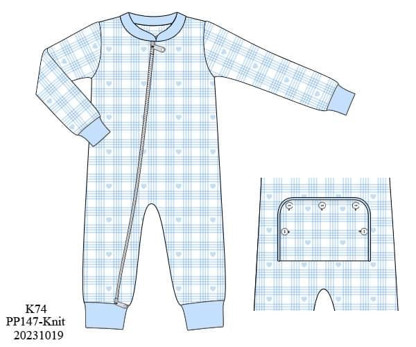 PREORDER Boys Blue Gingham Sleeper